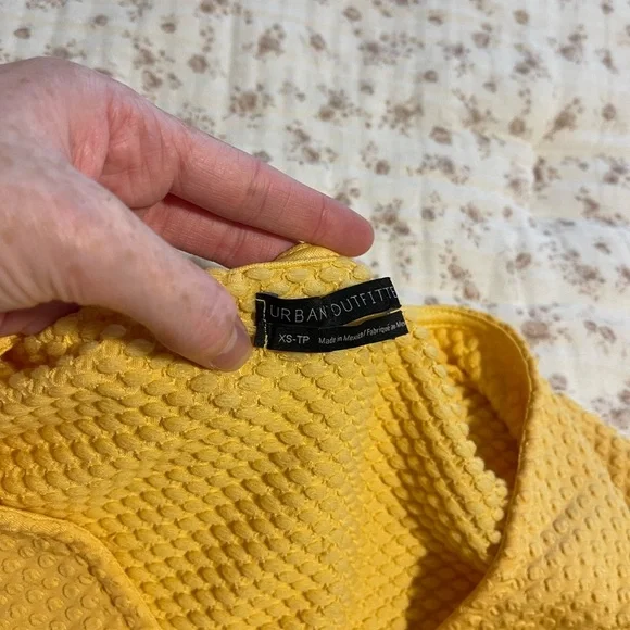 Urban Outfitters Mustard Wrap Crop Top - Picture 2 of 5